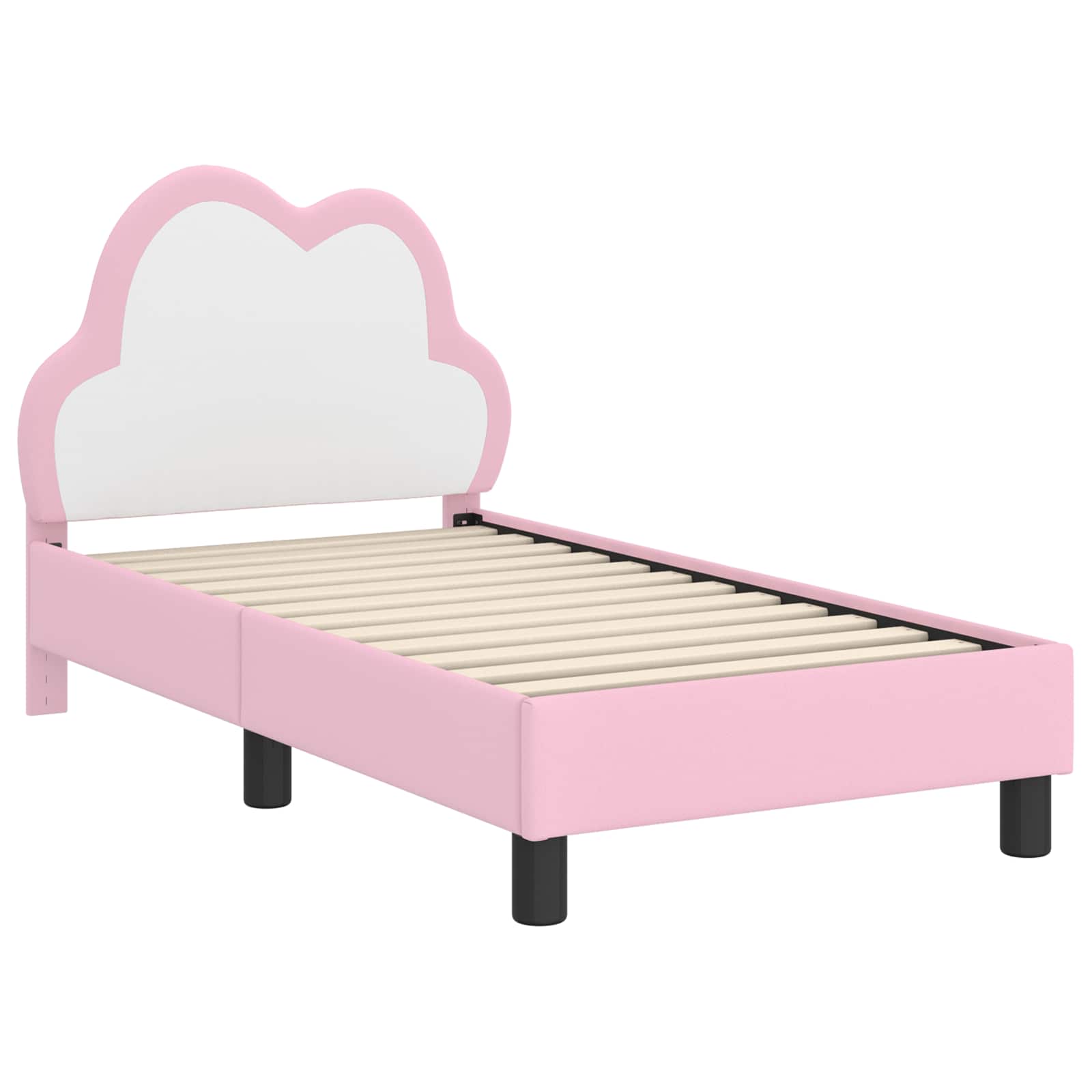Kinderbettgestell mit Kopfteil Rosa 70 x 140 cm PU