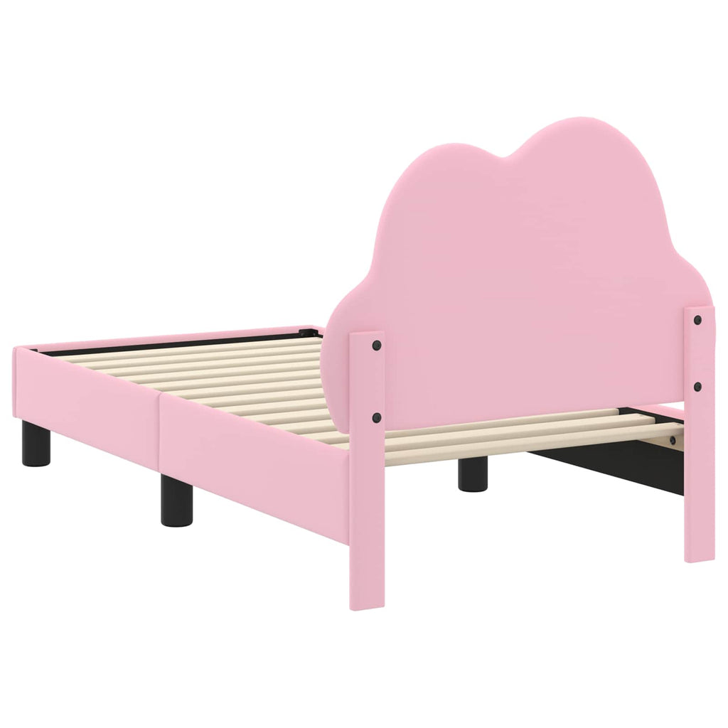 Kinderbettgestell mit Kopfteil Rosa 70 x 140 cm PU