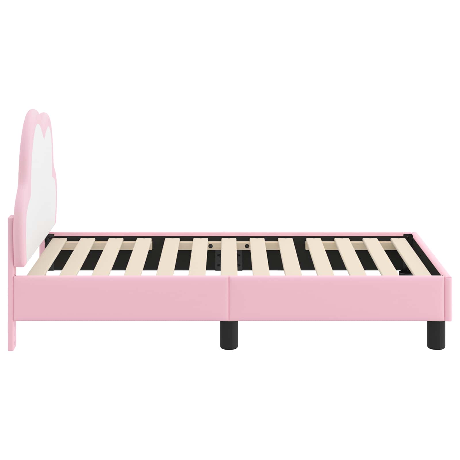 Kinderbettgestell mit Kopfteil Rosa 70 x 140 cm PU