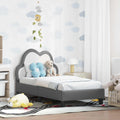 Kinderbettgestell mit Kopfteil Hellgrau 70 x 140 cm PU
