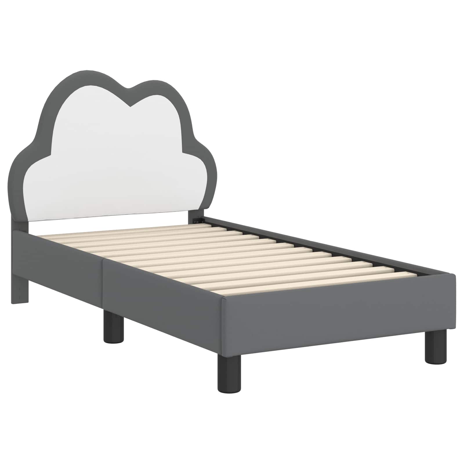 Kinderbettgestell mit Kopfteil Hellgrau 70 x 140 cm PU