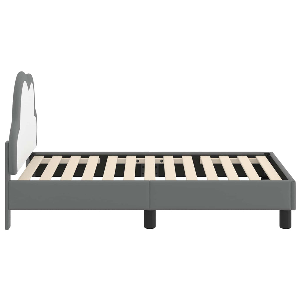 Kinderbettgestell mit Kopfteil Hellgrau 70 x 140 cm PU