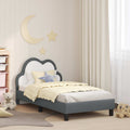 Kinderbettgestell mit Kopfteil Hellgrau 80 x 160 cm PU