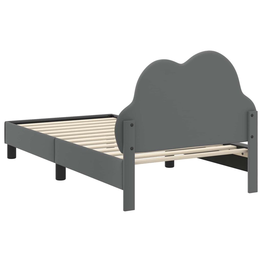 Kinderbettgestell mit Kopfteil Hellgrau 80 x 160 cm PU