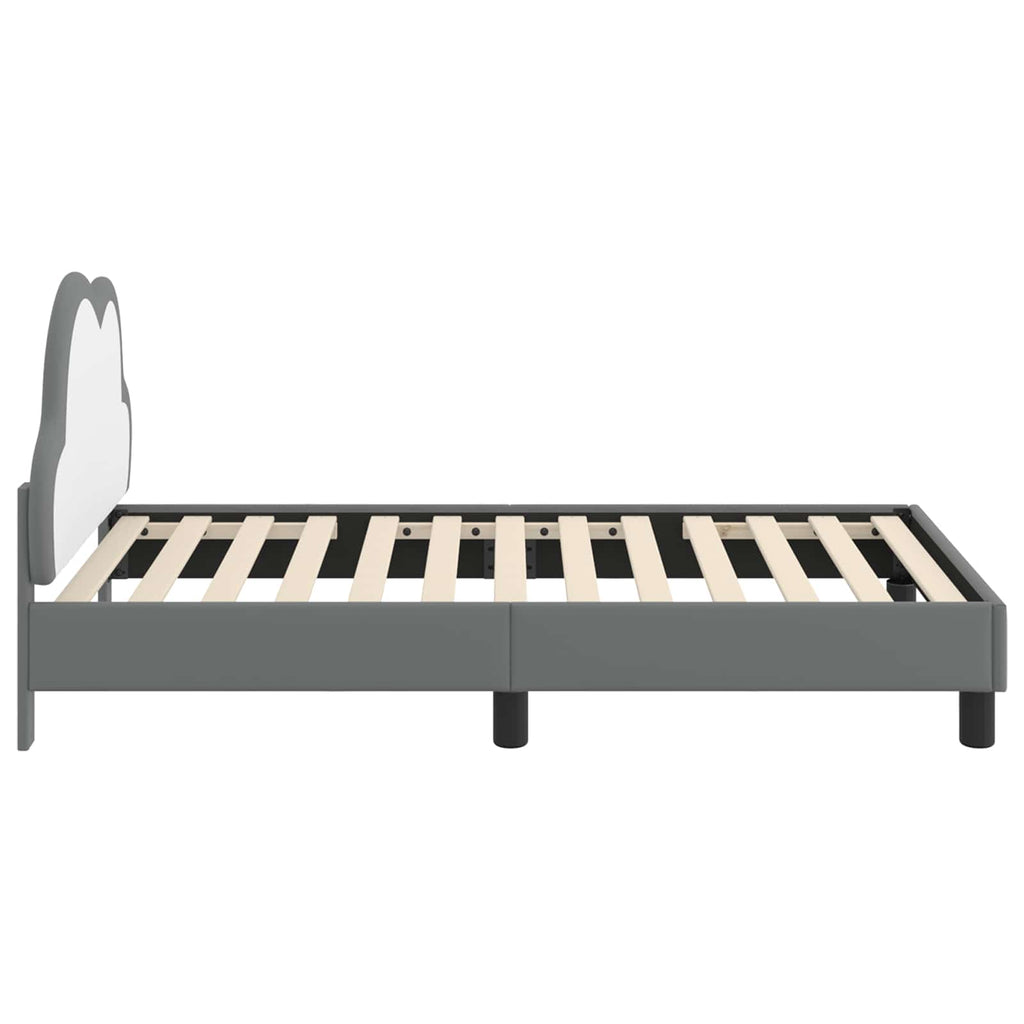 Kinderbettgestell mit Kopfteil Hellgrau 80 x 160 cm PU