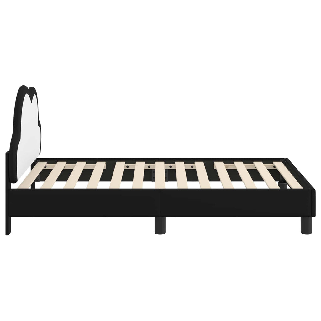 Kinderbettgestell mit Kopfteil Schwarz 80 x 160 cm PU