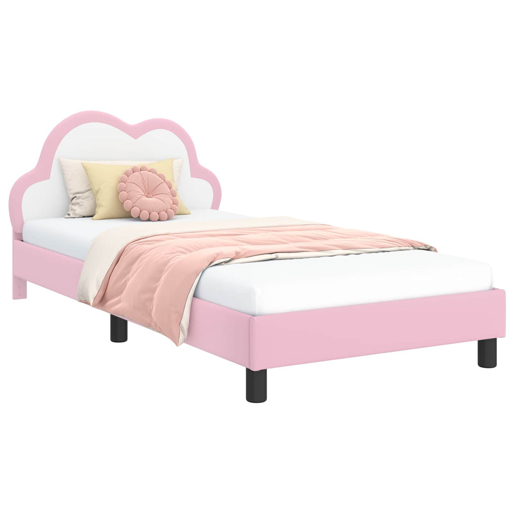 Kinderbettgestell mit Kopfteil Rosa 80 x 200 cm PU