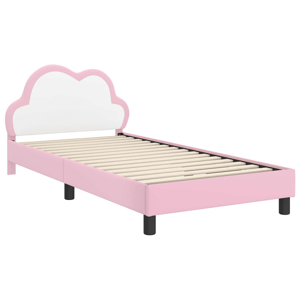 Kinderbettgestell mit Kopfteil Rosa 80 x 200 cm PU