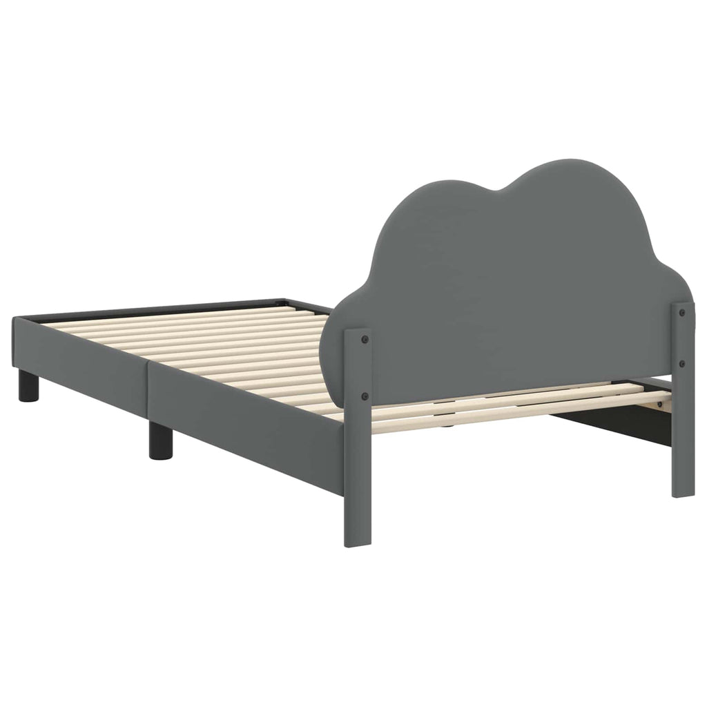 Kinderbettgestell mit Kopfteil Hellgrau 80 x 200 cm PU