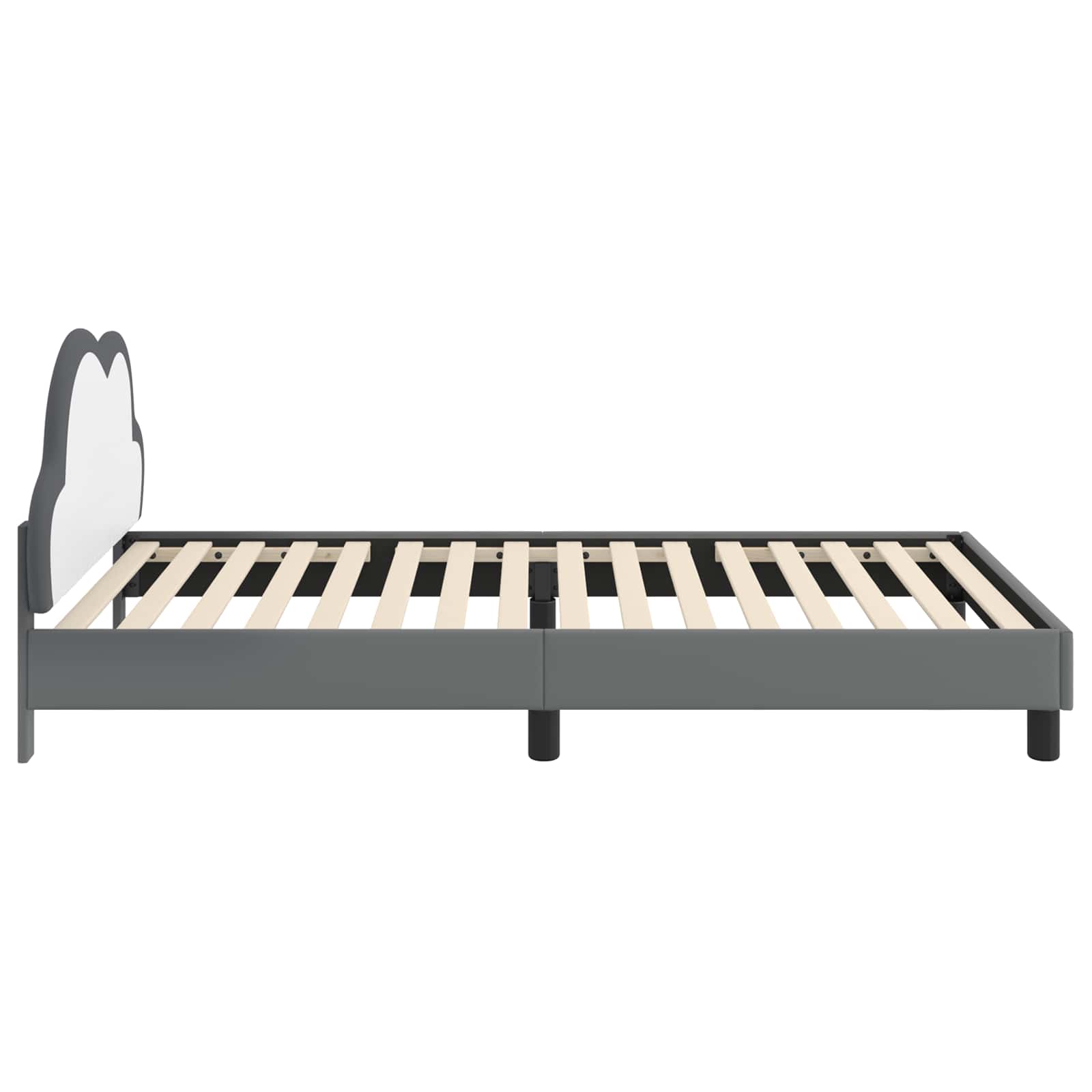 Kinderbettgestell mit Kopfteil Hellgrau 80 x 200 cm PU