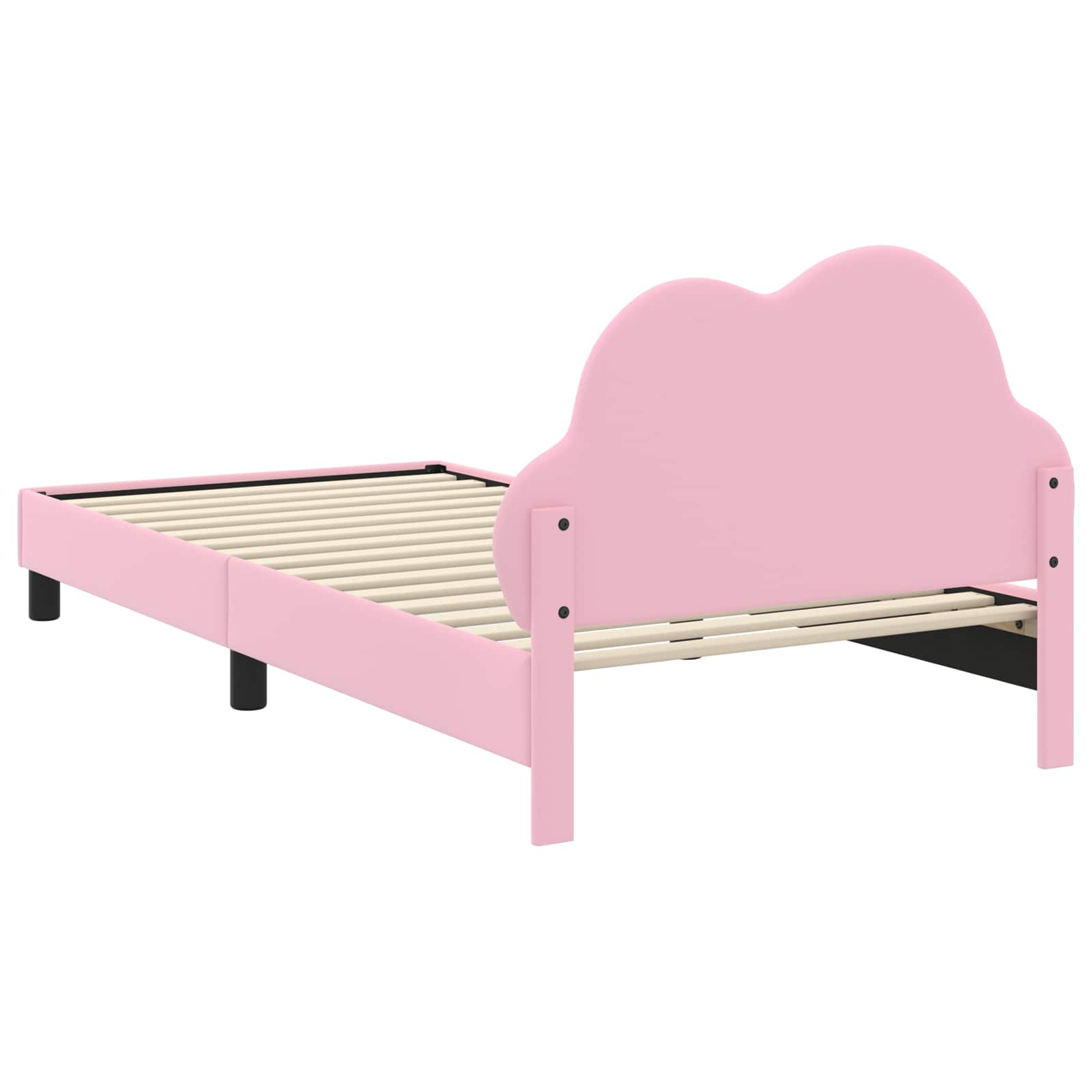 Kinderbettgestell mit Kopfteil Rosa 90 x 190 cm PU