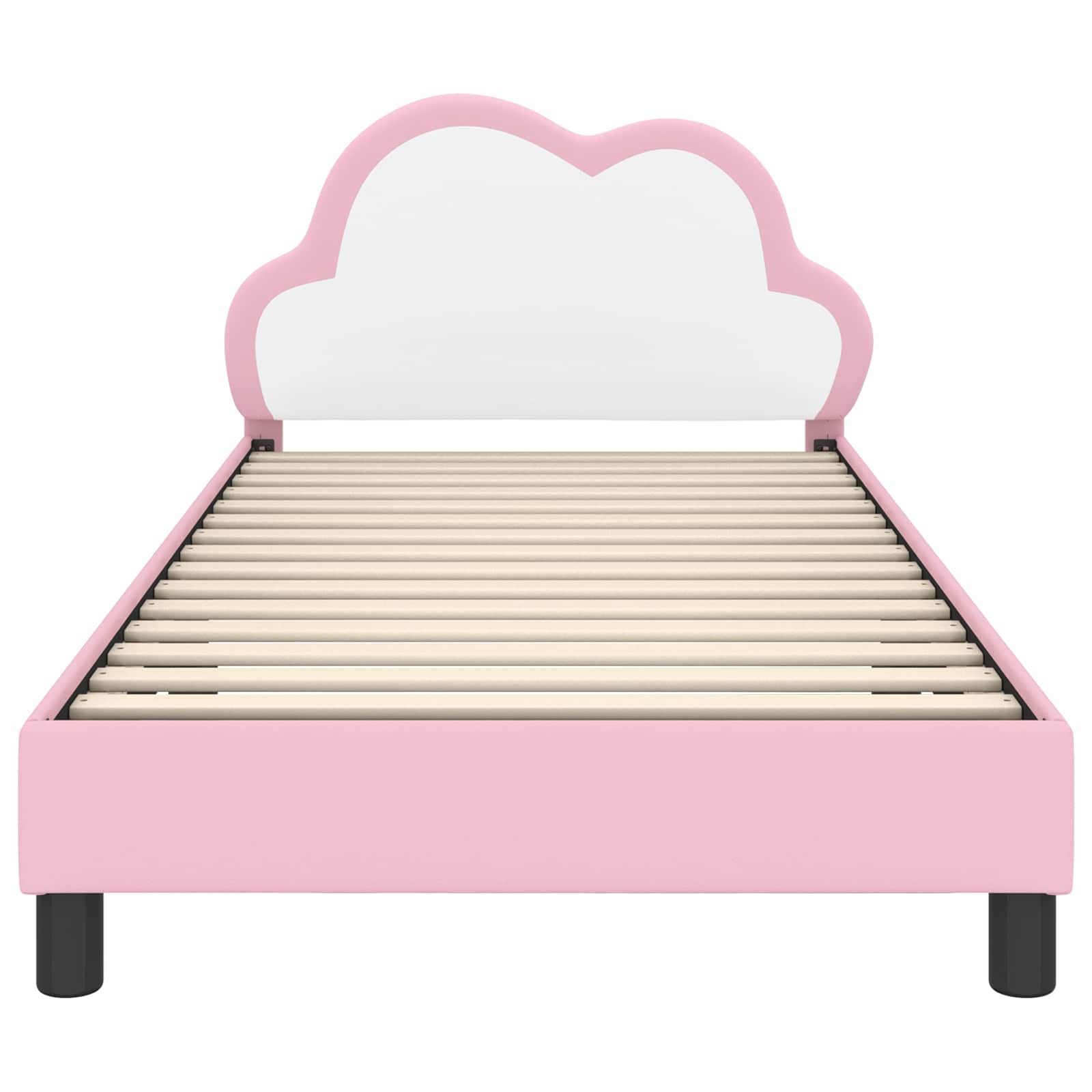 Kinderbettgestell mit Kopfteil Rosa 90 x 190 cm PU