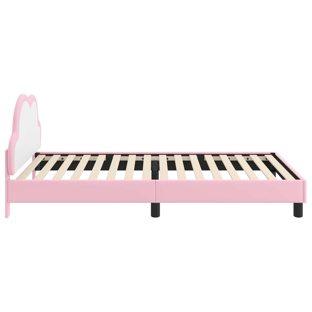 Kinderbettgestell mit Kopfteil Rosa 90 x 190 cm PU