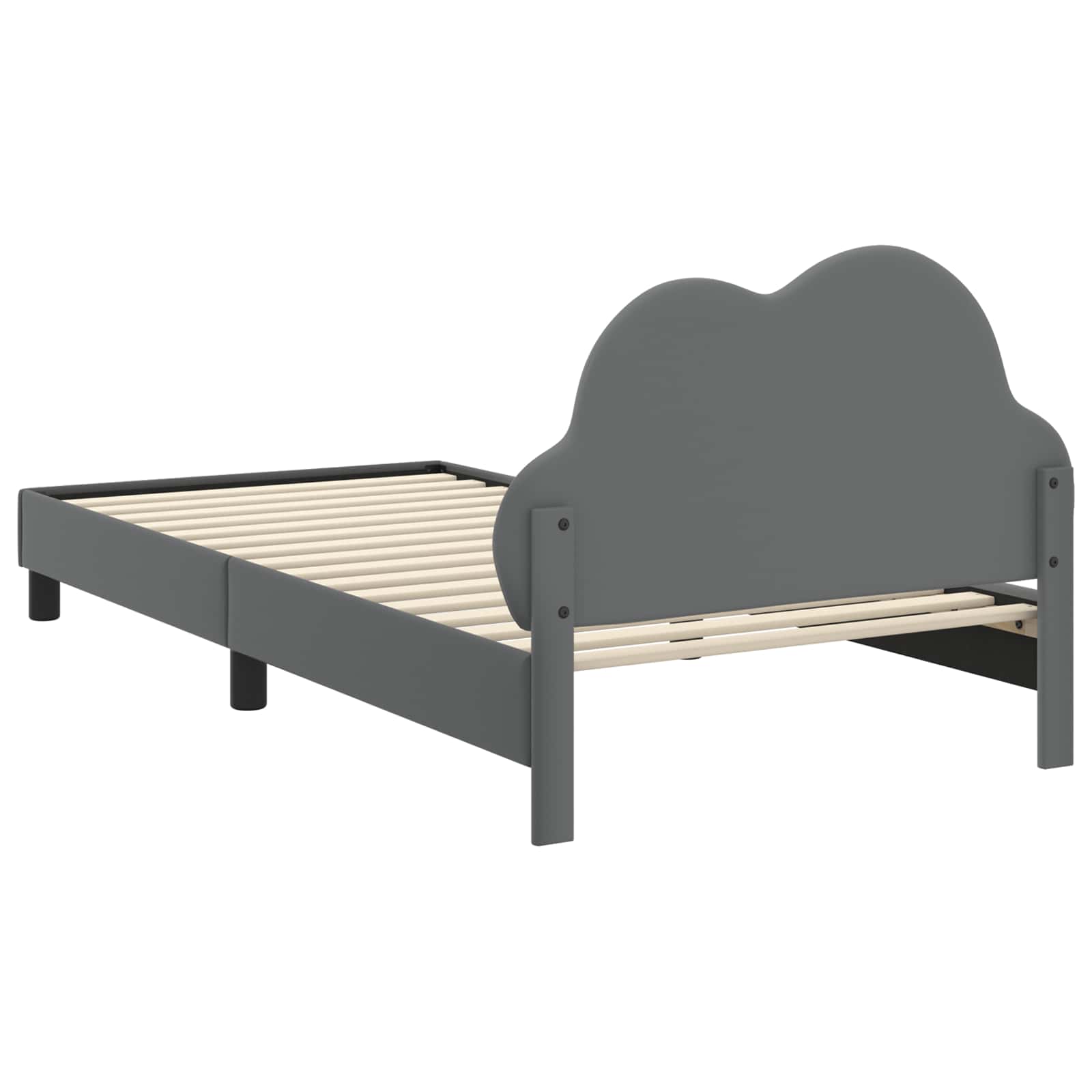 Kinderbettgestell mit Kopfteil Hellgrau 90 x 190 cm PU
