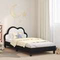 Kinderbettgestell mit Kopfteil Schwarz 90 x 190 cm PU