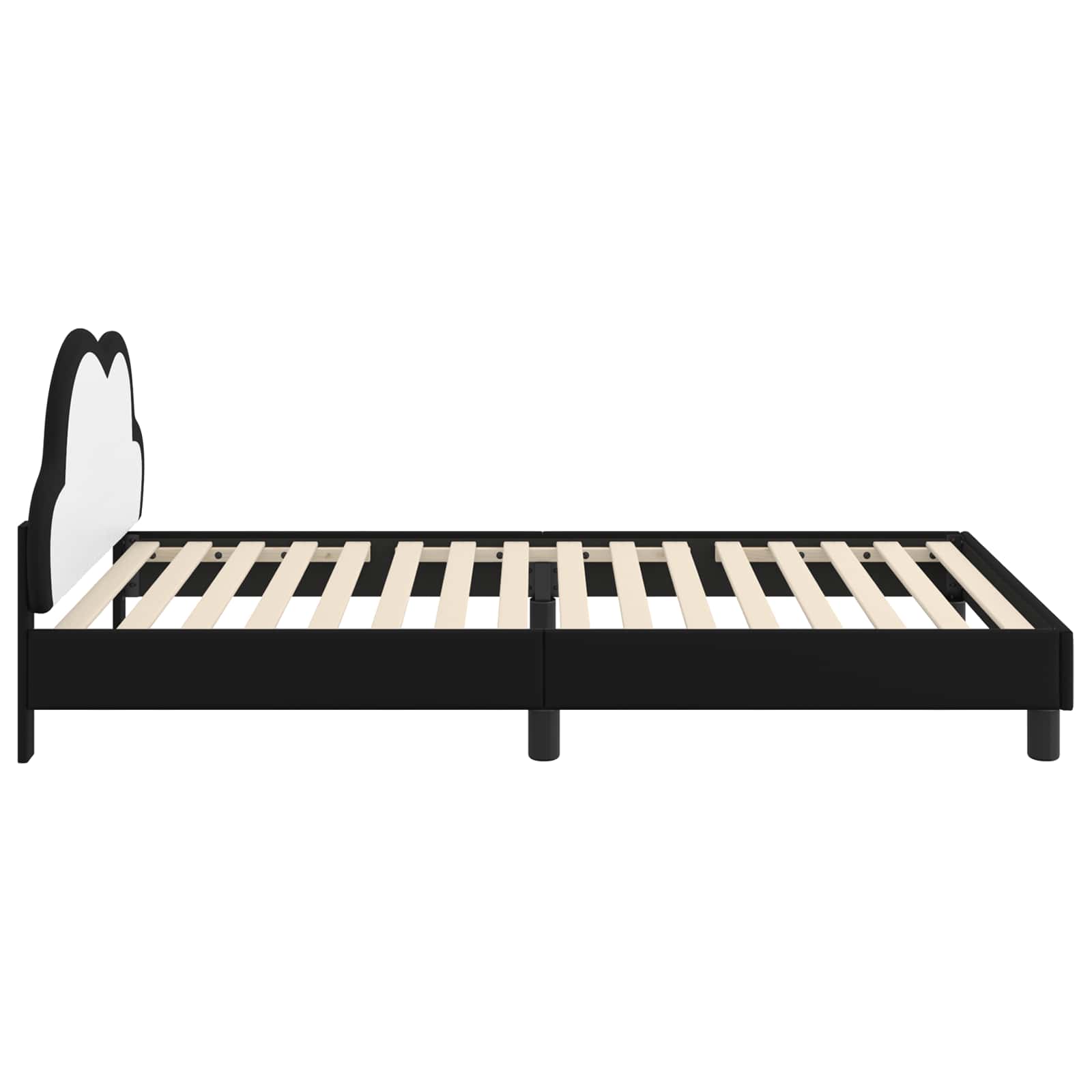 Kinderbettgestell mit Kopfteil Schwarz 90 x 190 cm PU