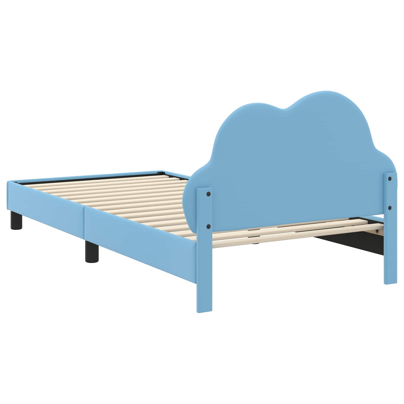 Kinderbettgestell mit Kopfteil Blau 90 x 200 cm PU