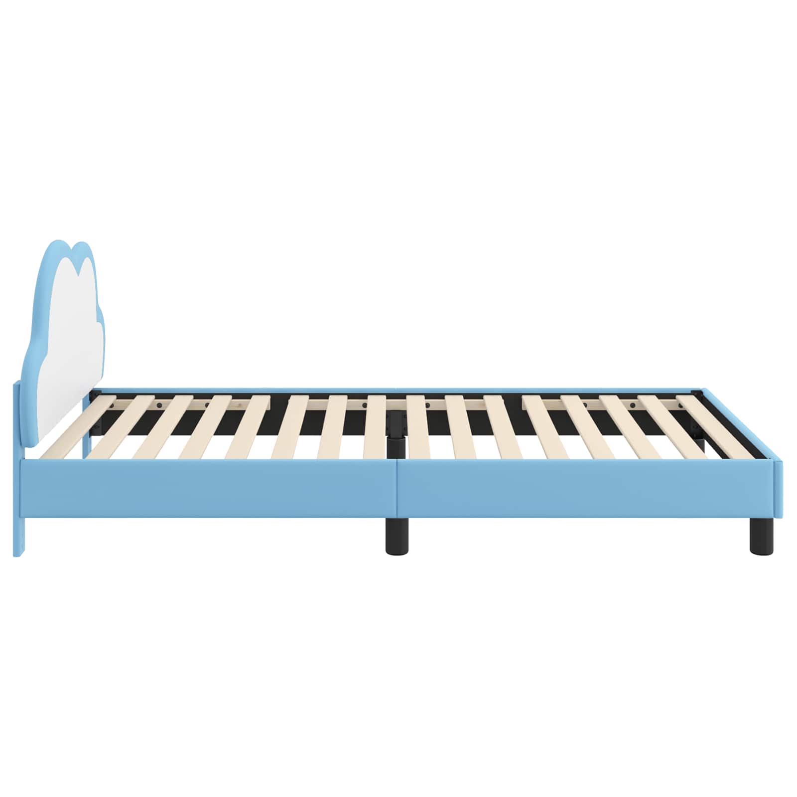 Kinderbettgestell mit Kopfteil Blau 90 x 200 cm PU