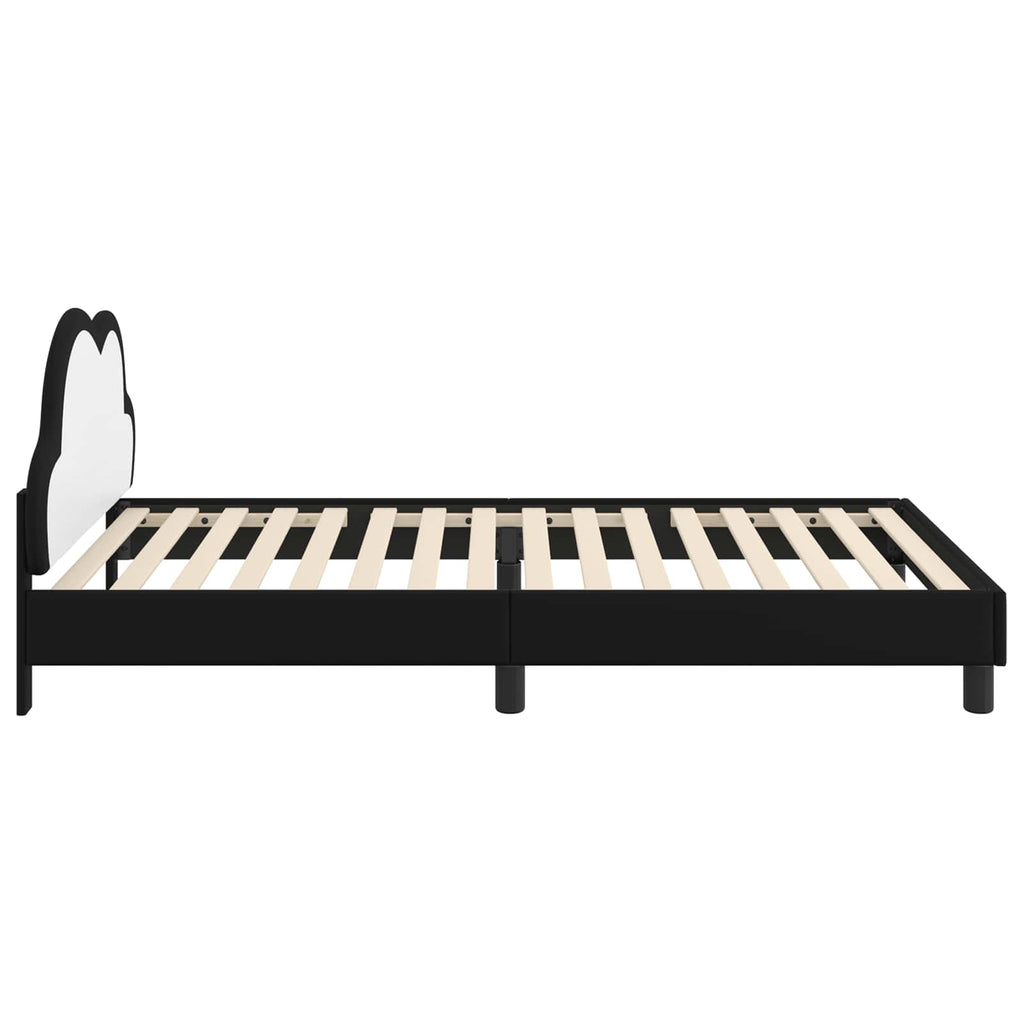Kinderbettgestell mit Kopfteil Schwarz 90 x 200 cm PU