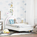 Kinderbettgestell mit Kopfteil Weiß 70 x 140 cm PU