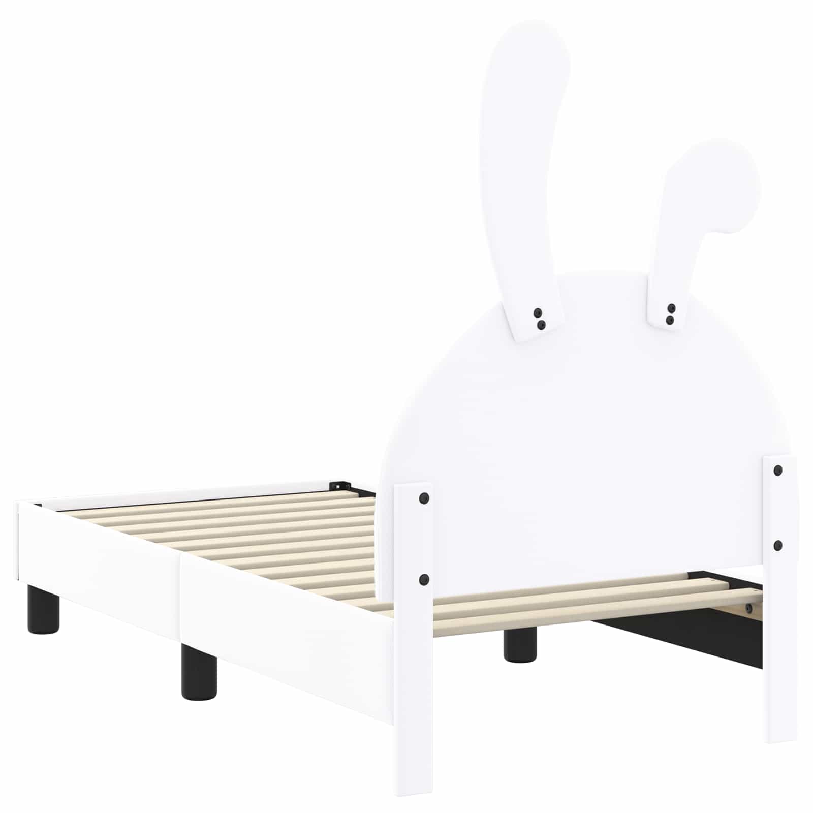 Kinderbettgestell mit Kopfteil Weiß 70 x 140 cm PU