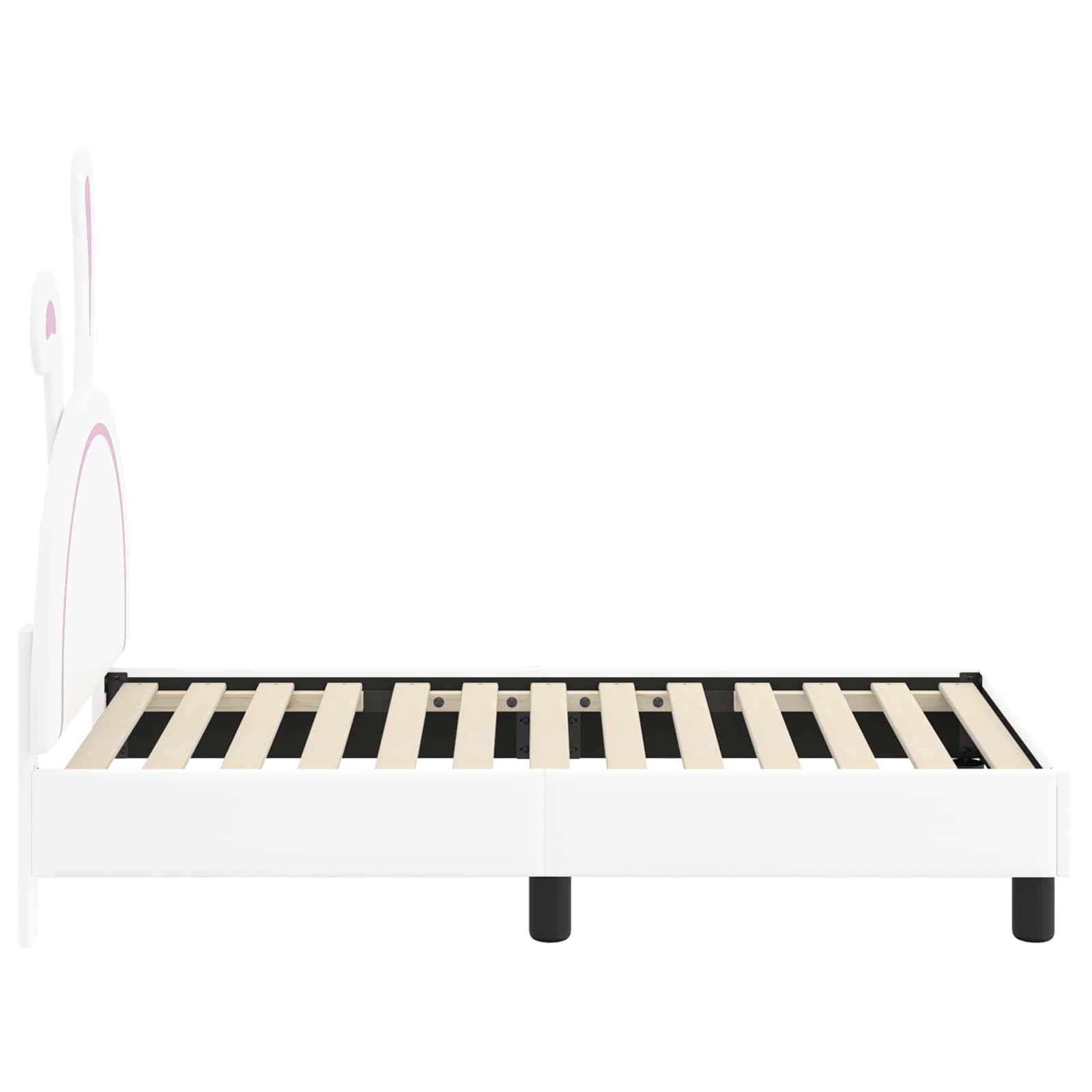 Kinderbettgestell mit Kopfteil Weiß 70 x 140 cm PU