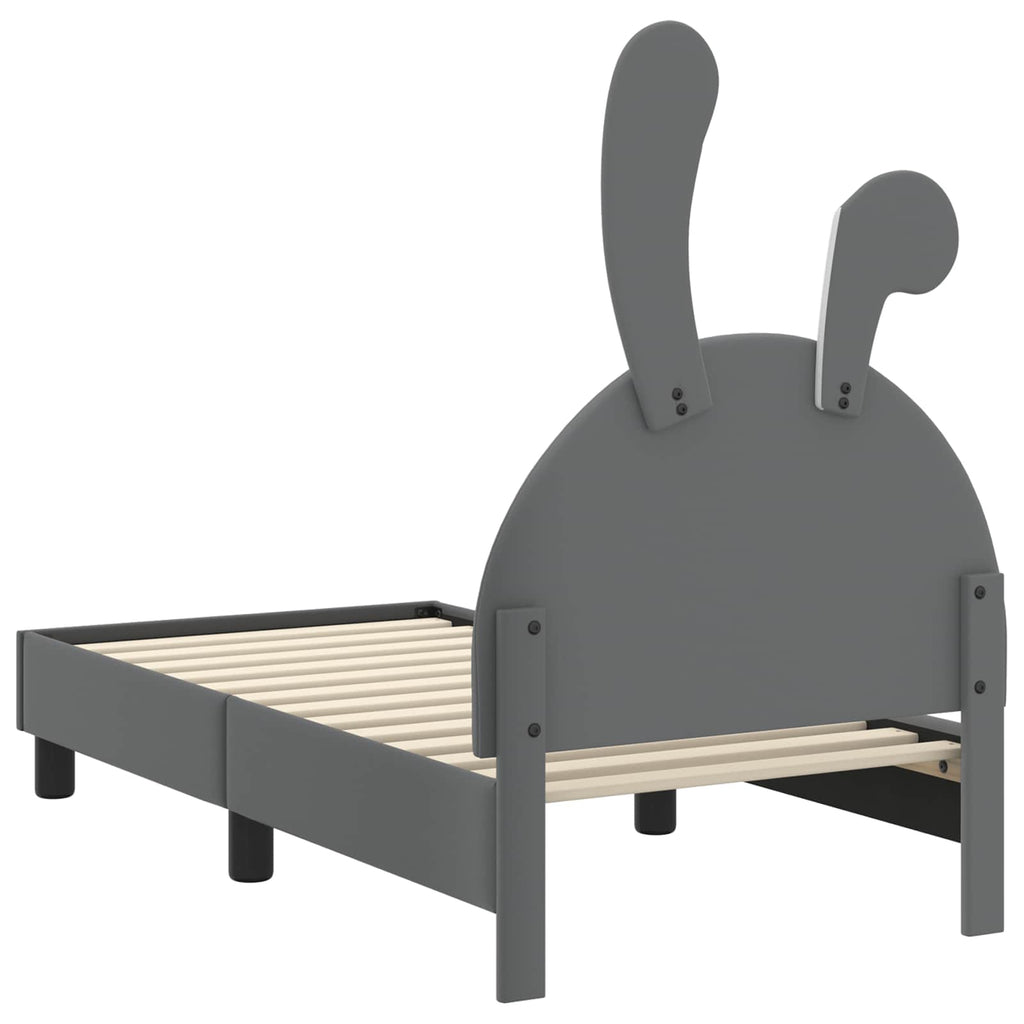 Kinderbettgestell mit Kopfteil Hellgrau 70 x 140 cm PU