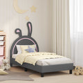 Kinderbettgestell mit Kopfteil Hellgrau 80 x 160 cm PU