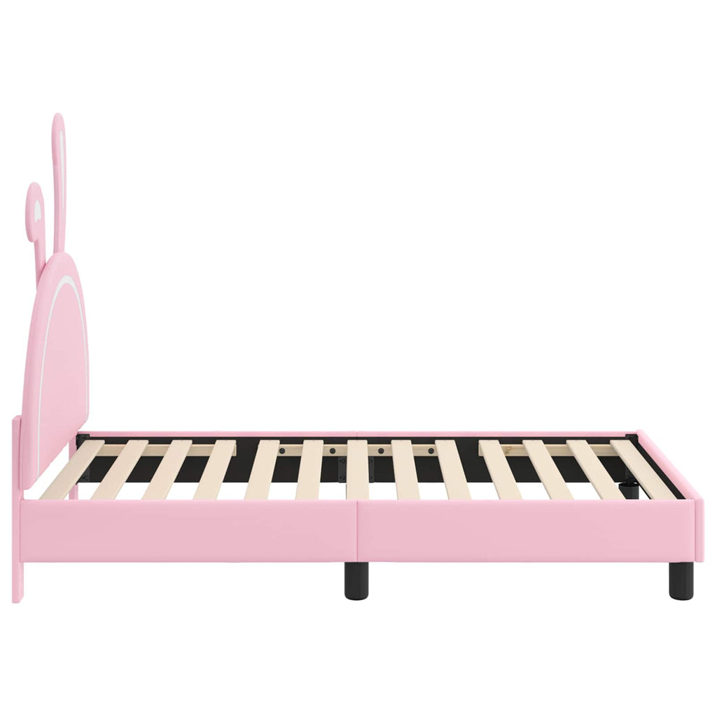 Kinderbettgestell mit Kopfteil Rosa 80 x 160 cm PU