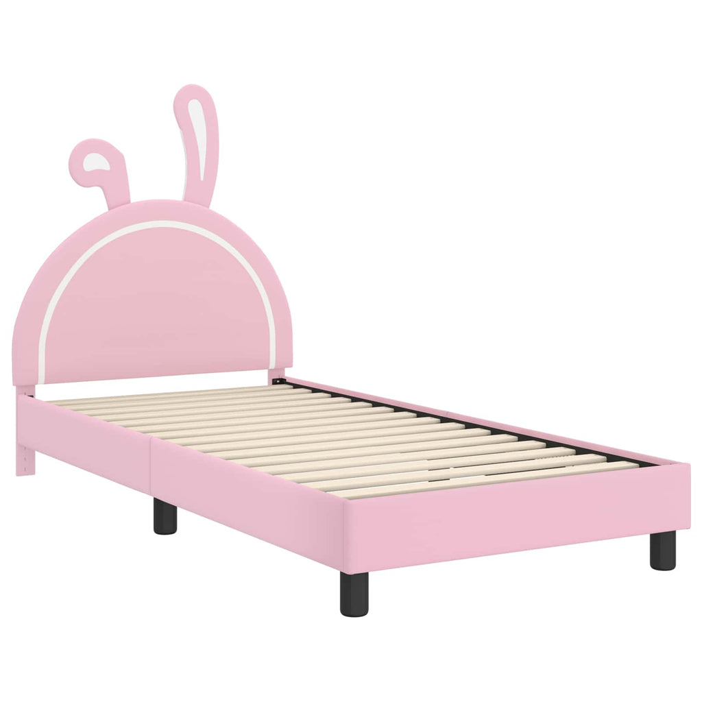 Kinderbettgestell mit Kopfteil Rosa 80 x 200 cm PU