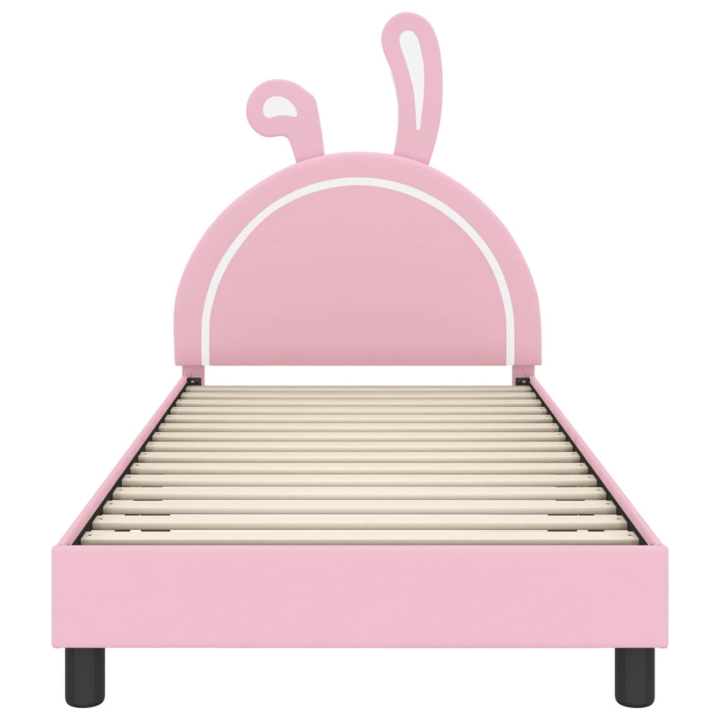 Kinderbettgestell mit Kopfteil Rosa 80 x 200 cm PU