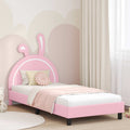 Kinderbettgestell mit Kopfteil Rosa 90 x 190 cm PU