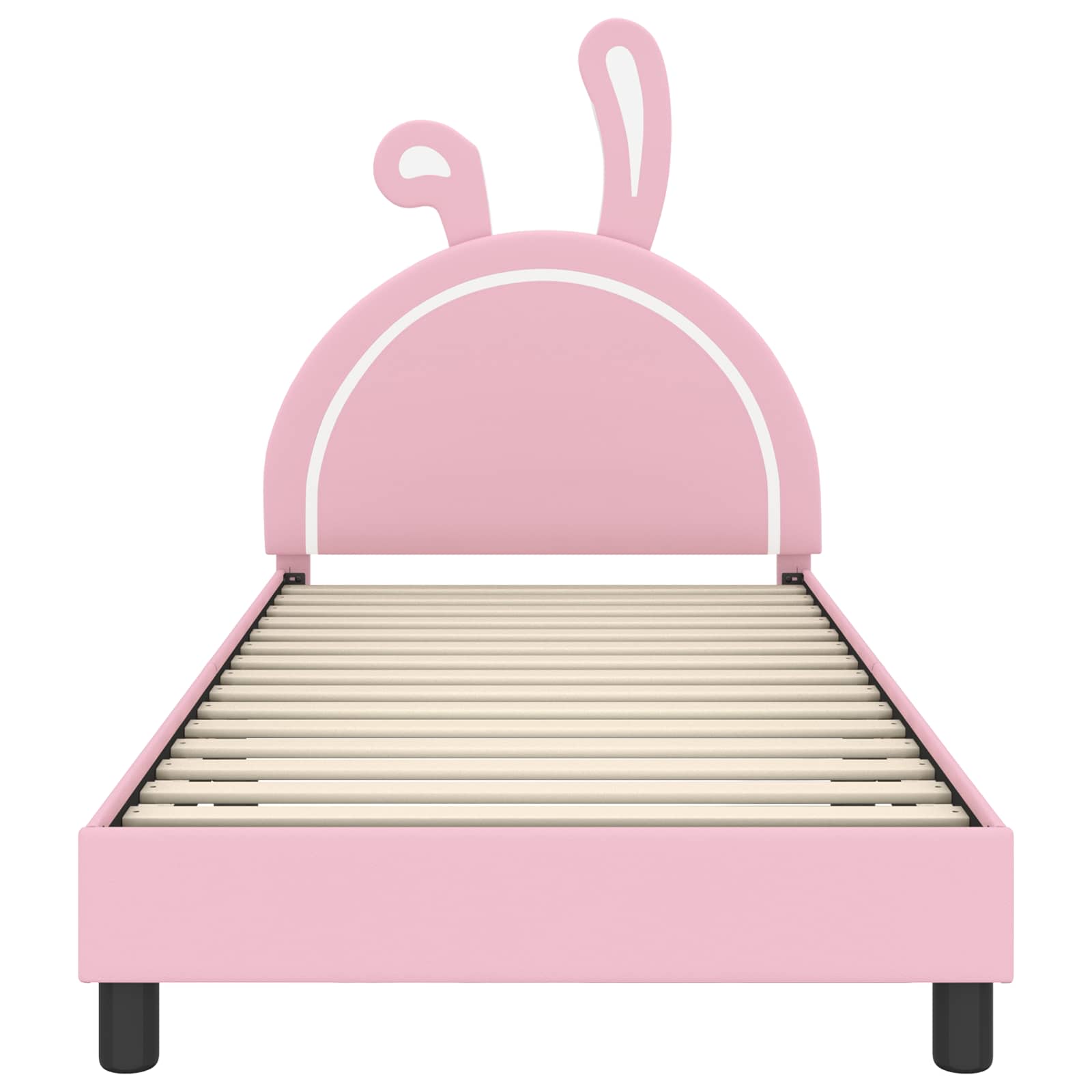 Kinderbettgestell mit Kopfteil Rosa 90 x 190 cm PU