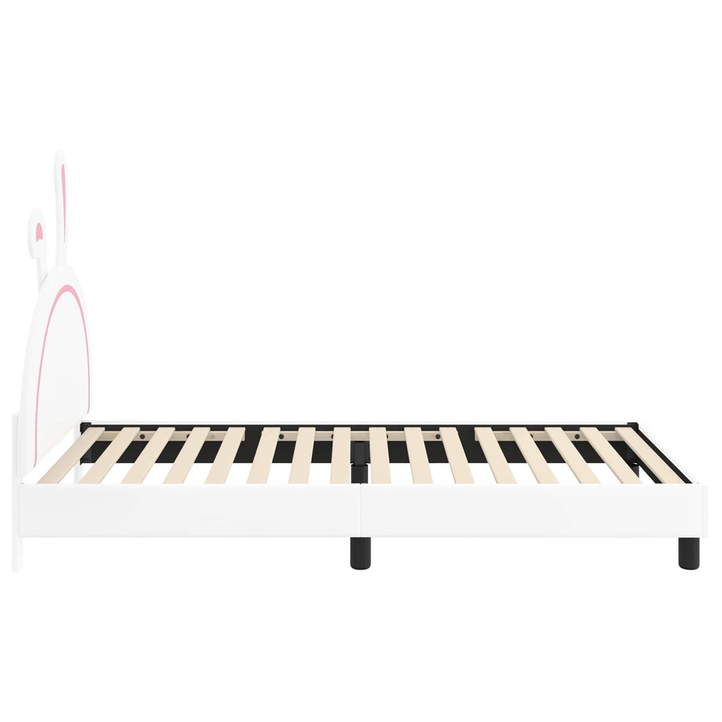 Kinderbettgestell mit Kopfteil Weiß 90 x 200 cm PU