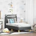 Kinderbettgestell mit Kopfteil Dunkelgrau 70 x 140 cm Stoff