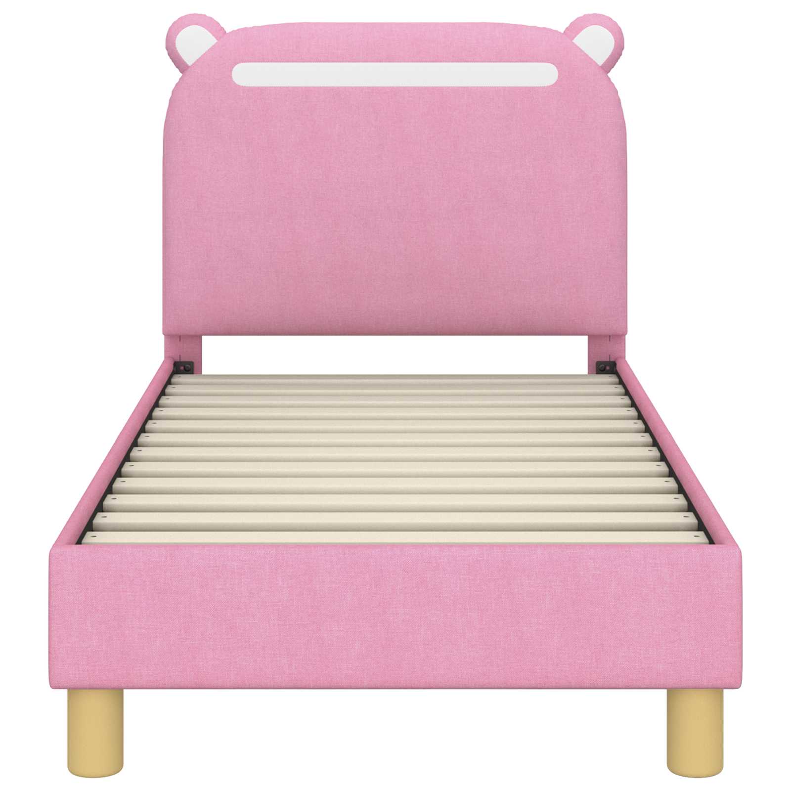 Kinderbettgestell mit Kopfteil Rosa 70 x 140 cm Stoff