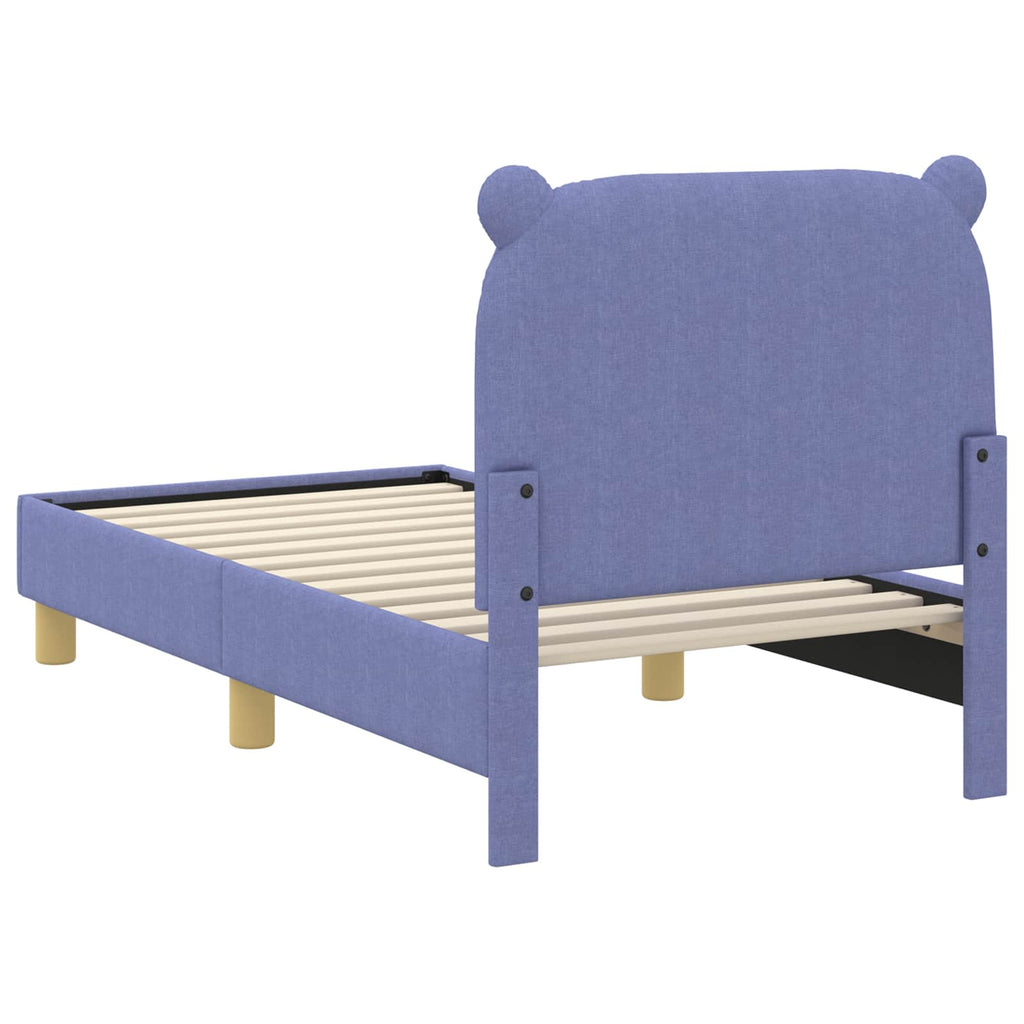 Kinderbettgestell mit Kopfteil Jeans blau 70 x 140 cm Stoff