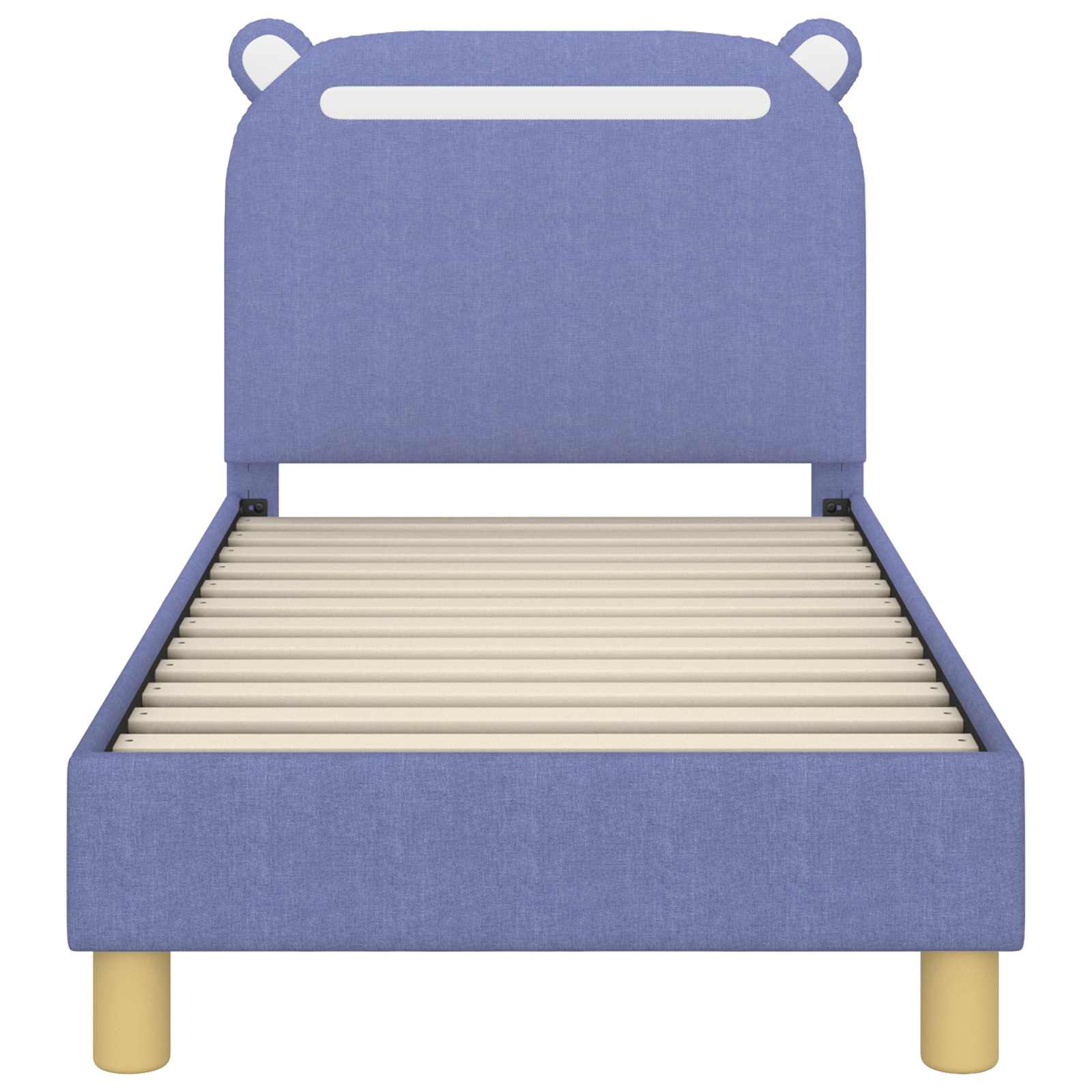 Kinderbettgestell mit Kopfteil Jeans blau 70 x 140 cm Stoff
