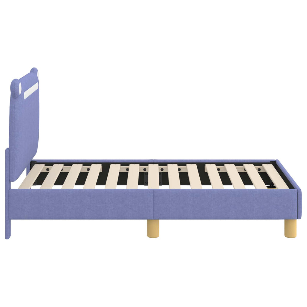 Kinderbettgestell mit Kopfteil Jeans blau 70 x 140 cm Stoff