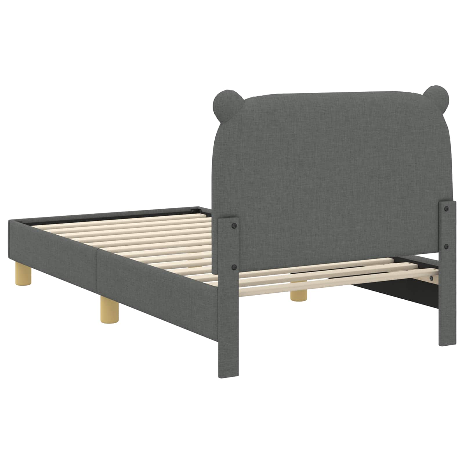 Kinderbettgestell mit Kopfteil Dunkelgrau 80 x 160 cm Stoff