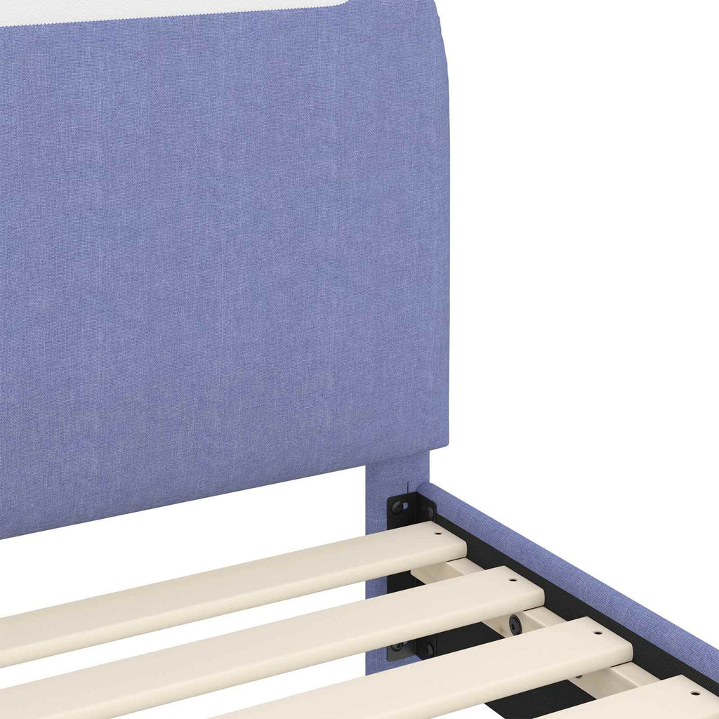 Kinderbettgestell mit Kopfteil Jeans blau 80 x 160 cm Stoff