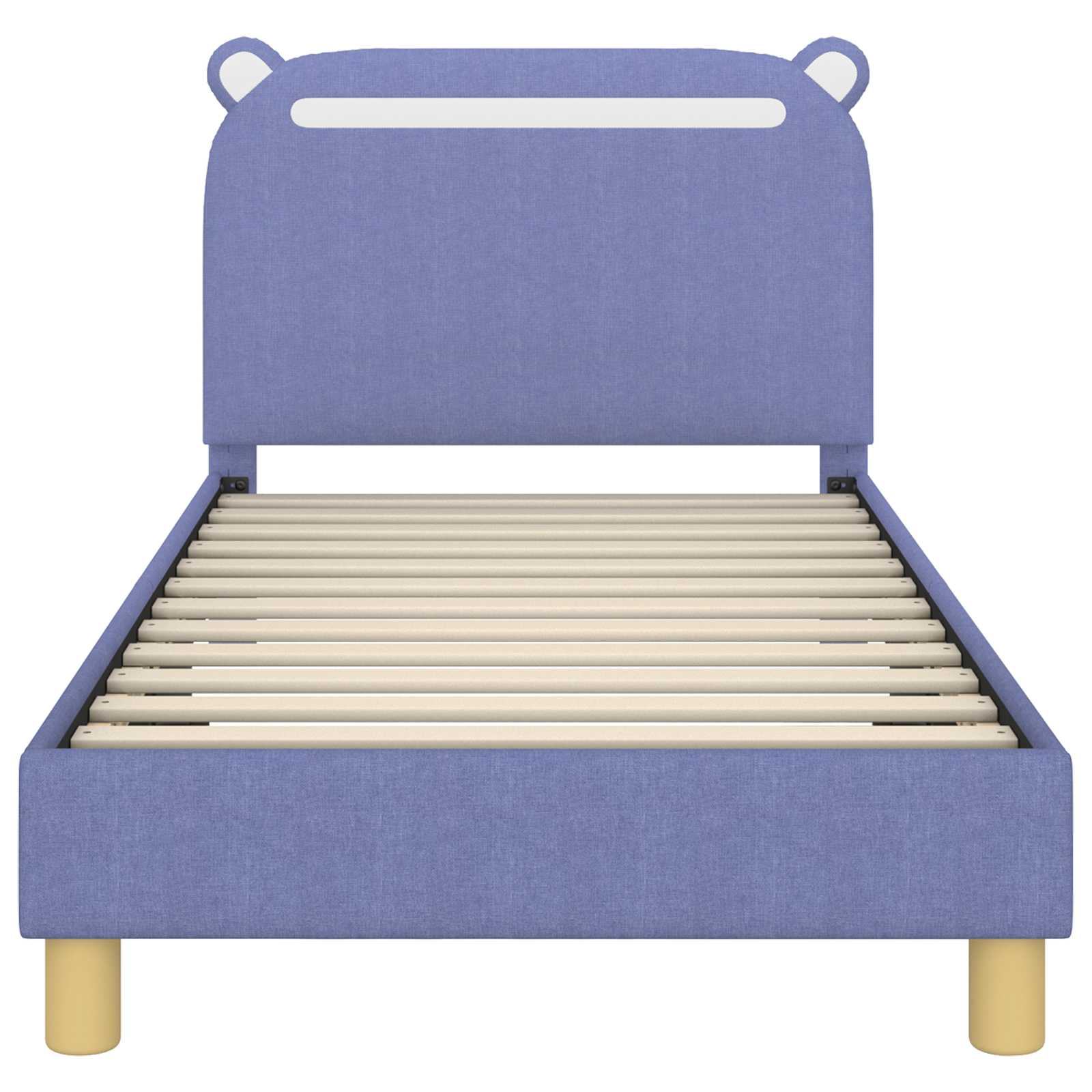 Kinderbettgestell mit Kopfteil Jeans blau 80 x 160 cm Stoff