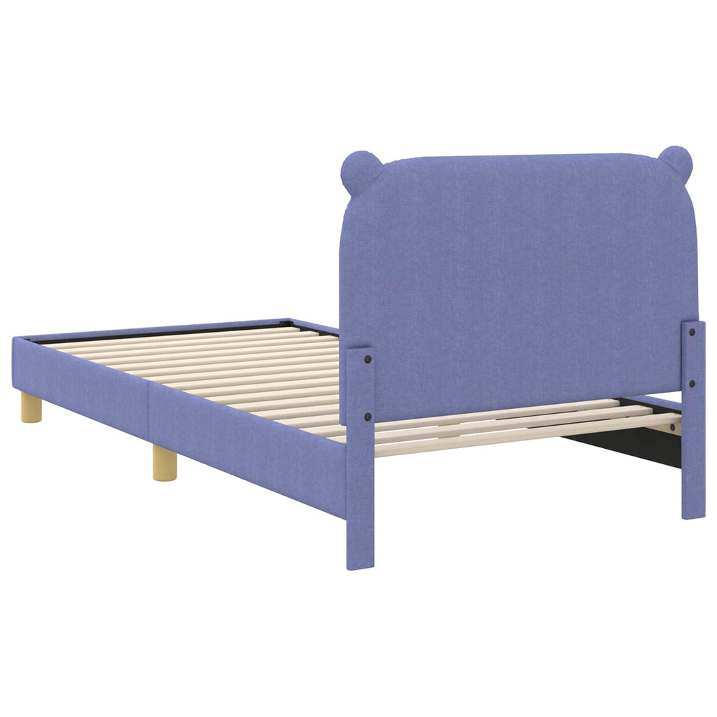 Kinderbettgestell mit Kopfteil Jeans blau 80 x 200 cm Stoff