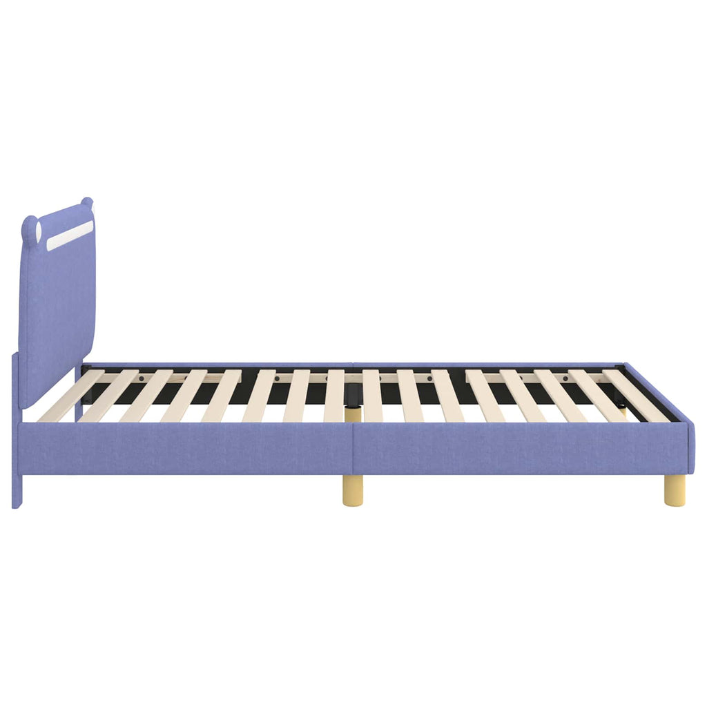 Kinderbettgestell mit Kopfteil Jeans blau 80 x 200 cm Stoff