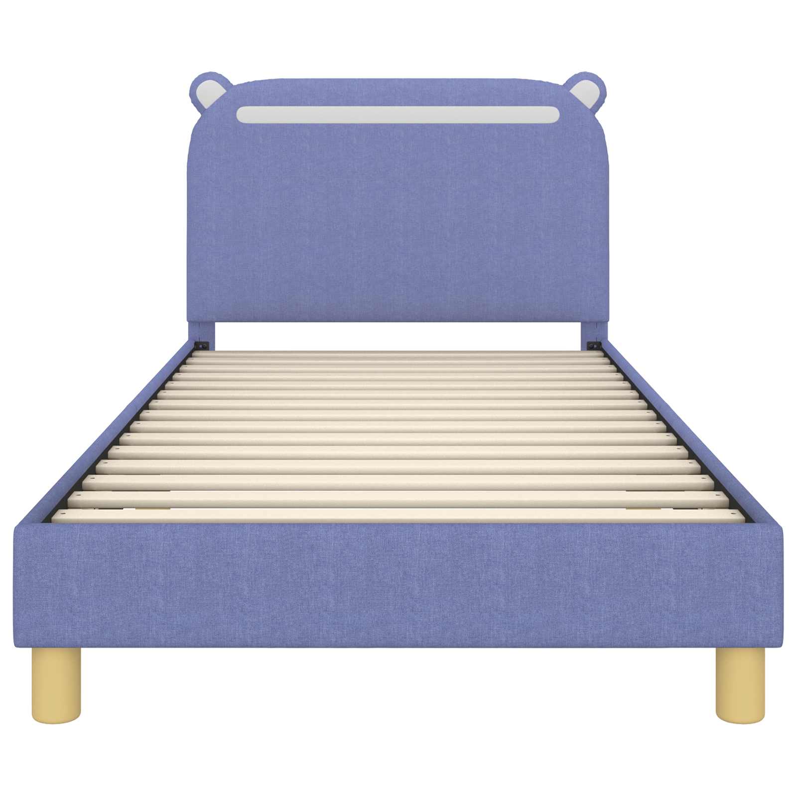 Kinderbettgestell mit Kopfteil Jeans blau 90 x 190 cm Stoff