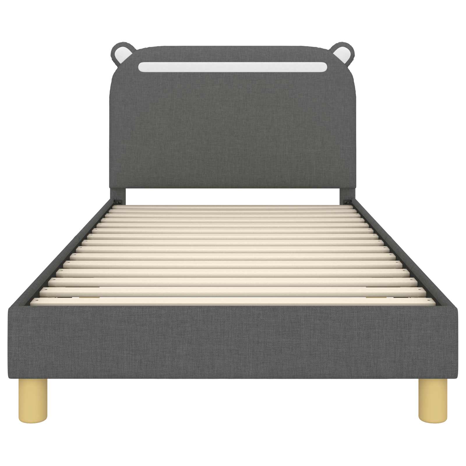 Kinderbettgestell mit Kopfteil Dunkelgrau 90 x 200 cm Stoff
