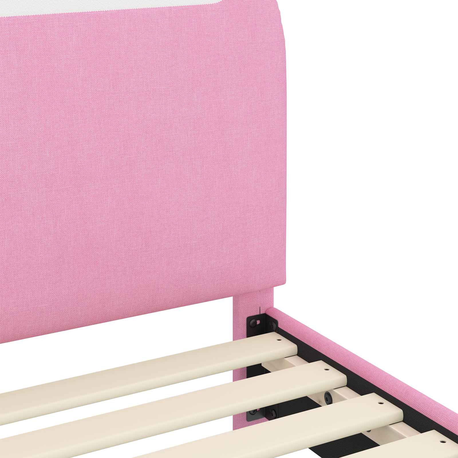 Kinderbettgestell mit Kopfteil Rosa 90 x 200 cm Stoff