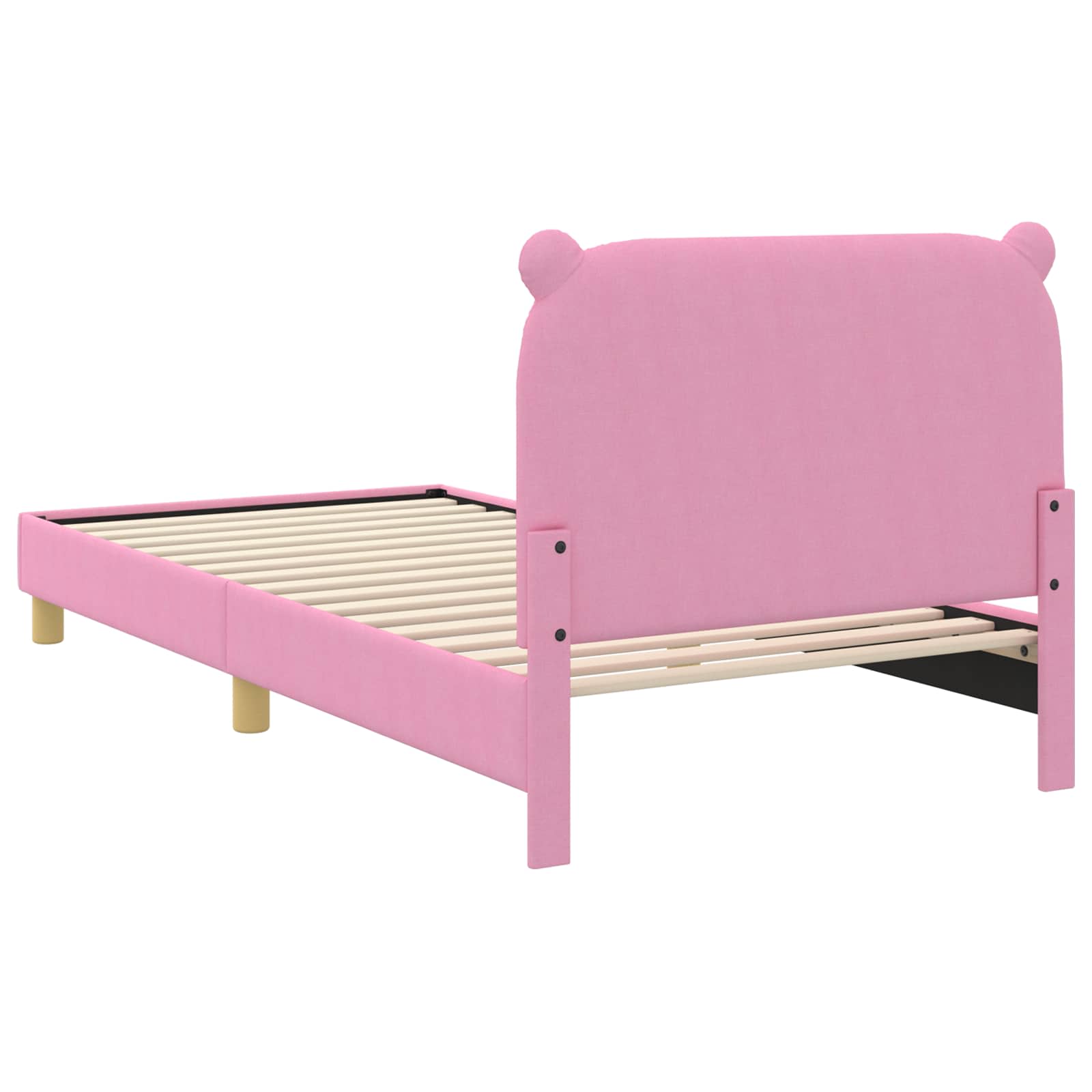 Kinderbettgestell mit Kopfteil Rosa 90 x 200 cm Stoff