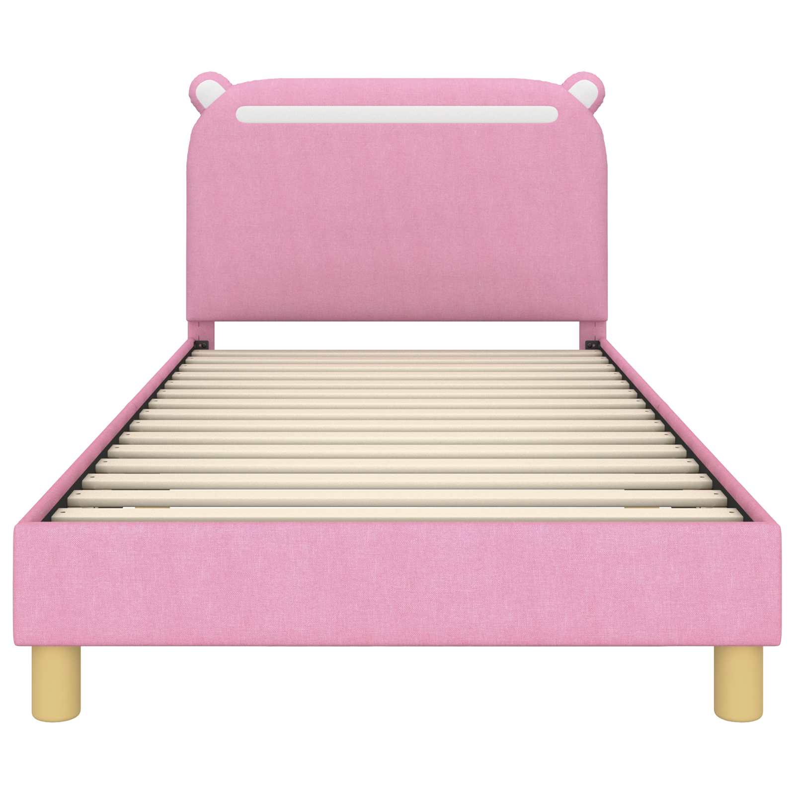Kinderbettgestell mit Kopfteil Rosa 90 x 200 cm Stoff
