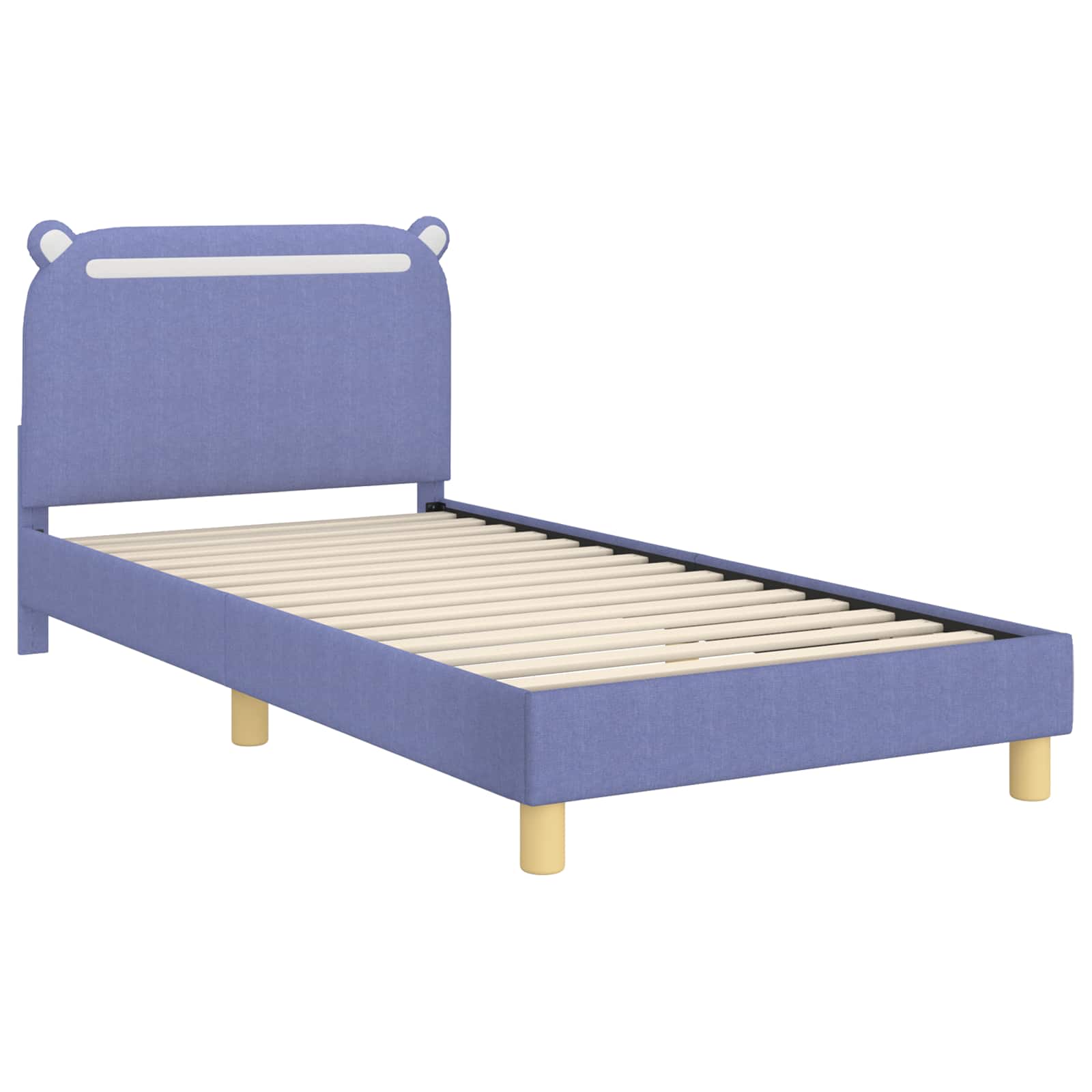 Kinderbettgestell mit Kopfteil Jeans blau 90 x 200 cm Stoff